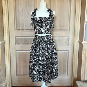 Cara Cara black and white skirt/crop top set